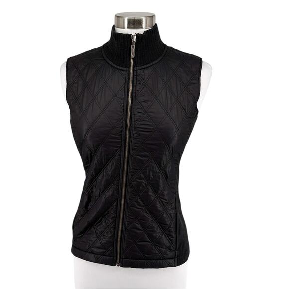 Prana Women’s Black Quilted Zip Up Vest Size Small - Picture 1 of 14